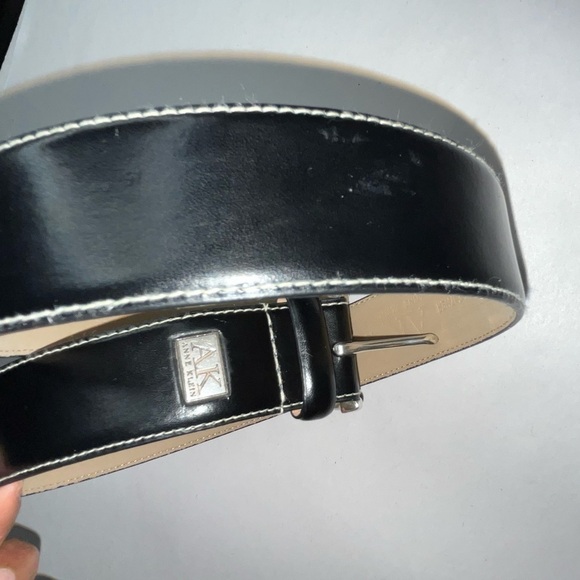 Anne Klein black silver leather vintage boho Y2K belt Size Small/Medium - Picture 7 of 15